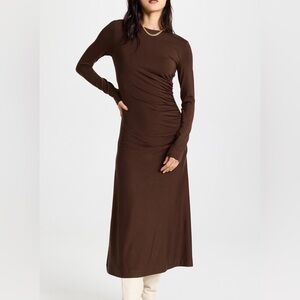 Ninety Percent Hyachinth Ruched Midi Dress in Tencel
